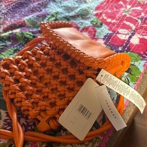 Topshop asos Orange Woven Women's Bag with Twisted Strap